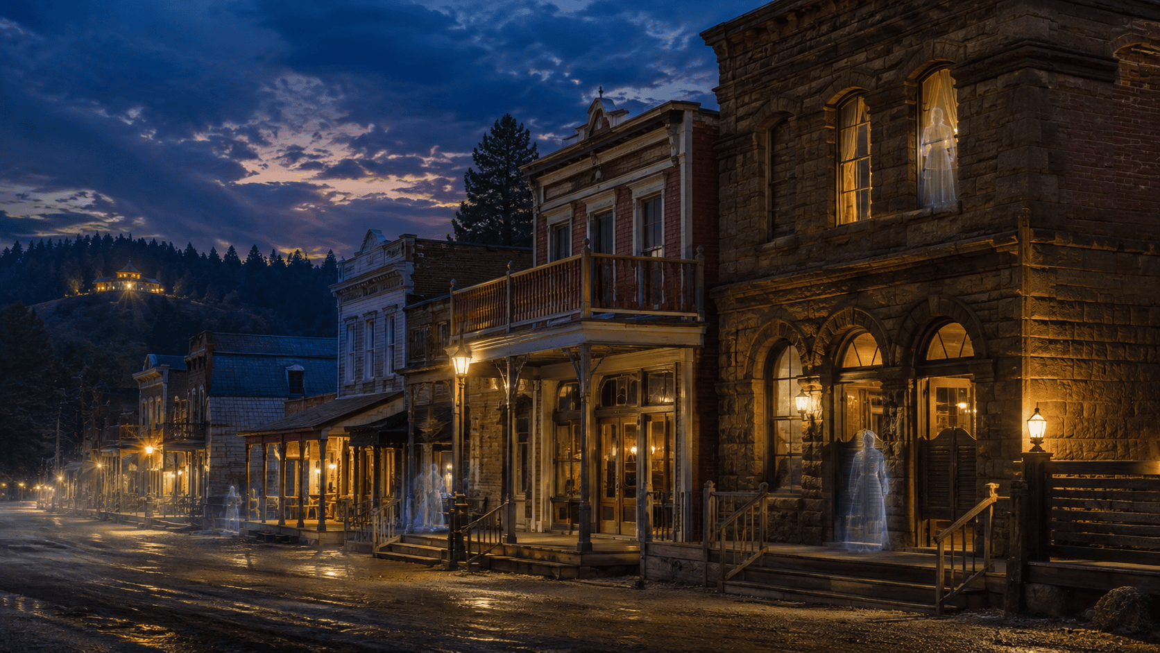 Historic photo of Prescott with ghosts.