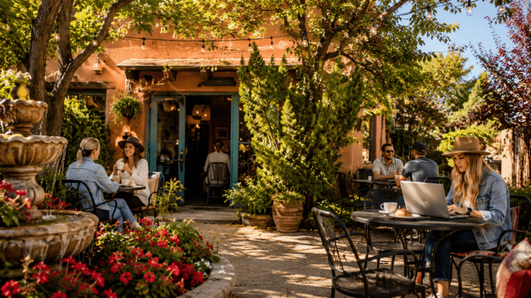 Outdoor patio at a coffee shop, Prescott